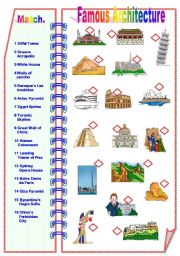 English Worksheet: Famous Architecture Part 1/3 **fully editable