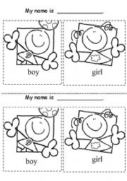 English Worksheet: MY NAME IS...