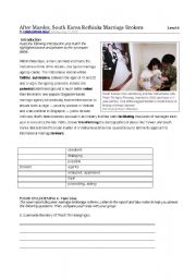 English Worksheet: International Marriages