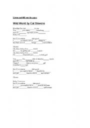 English worksheet: Wild World Listening gapfill