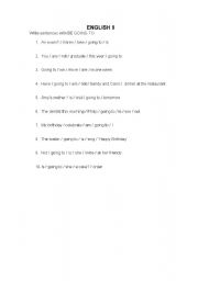 English Worksheet: Be going to exercice