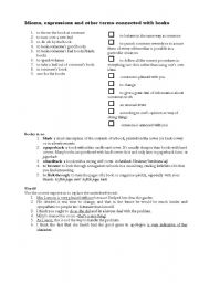 English Worksheet: idioms - books