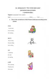 English Worksheet: actions verbs