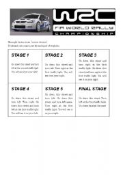 English Worksheet: World Rally Directions Lesson