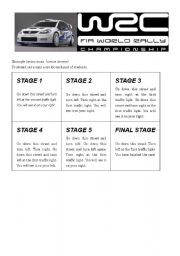 English worksheet: World Rally Directions Lesson