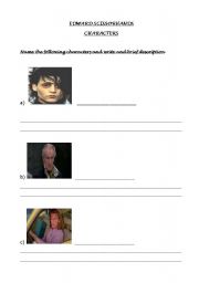 English Worksheet: Edward Scissorhands Characters