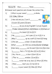 English worksheet: Quiz paper