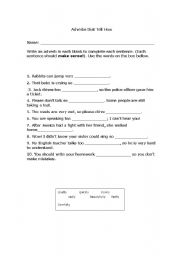 English Worksheet: Adverbs