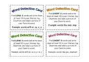 English Worksheet: Word Detective cards