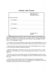 English Worksheet: Friendly letter format