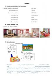 English Worksheet: Houses and rooms