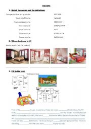 English worksheet: Houses and rooms