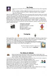 English Worksheet: Festivals