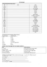 English Worksheet: Text messages