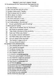 English Worksheet: Present Simple and Past Simple
