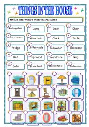 English Worksheet: THINGS IN THE HOUSE