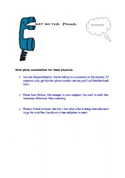 English worksheet: Sample phone conversation occasions