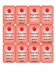 English Worksheet: Apples and worms - fruits game (2 of 3)