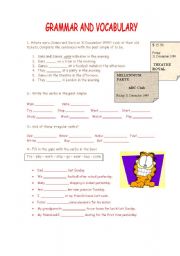 English Worksheet: test on the past simple and shakespeare