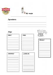 English Worksheet: create a recipe