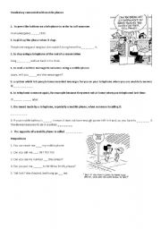 English Worksheet: vocabulary related to mobile phones with answers