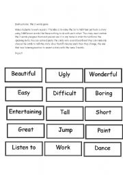 English Worksheet: The 3 words game