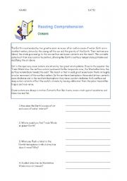 English Worksheet: Oceans