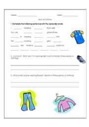 English worksheet: Quiz on clothes