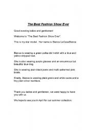 English worksheet: fashion show