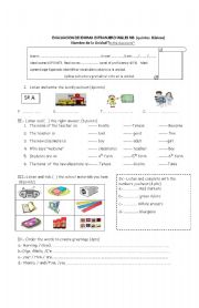 English Worksheet: there is /there are and vocabulary of classroom instructions