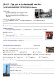 English Worksheet: A virtual visit of London  