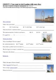 English Worksheet: A virtual visit to London 2