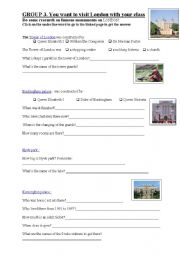 English Worksheet: A virtual visit to London