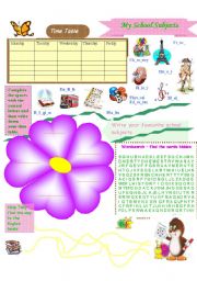 English Worksheet: School subjects