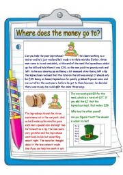 English Worksheet: Where does themoney go to