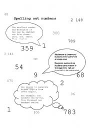 English Worksheet: Spelling out numbers