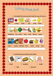 talking about food!!! - ESL worksheet by renata faustino