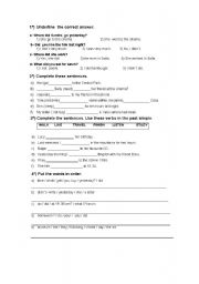 English Worksheet: Past Simple