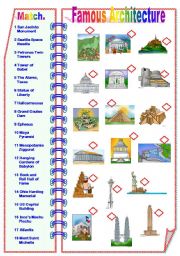 English Worksheet: Famous Architecture Part 2/3- Matching activity **fully editable