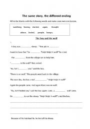 English worksheet: THE SAME STORY, THE DIFFERENT ENDING