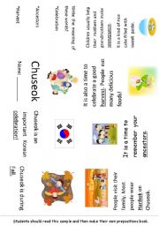 English Worksheet: Chuseok Mini Book