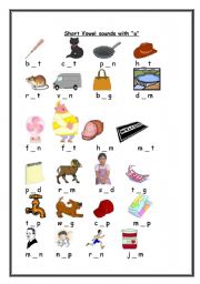 English Worksheet: Short vowel sound with the letter a