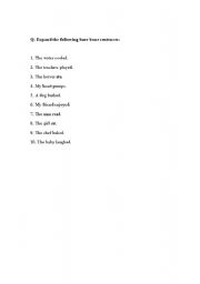 English worksheet: Barebone sentences