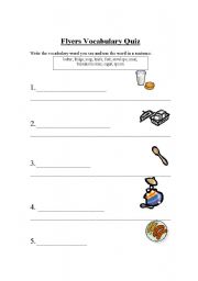 English worksheet: Cambridge YL Flyers Vocabulary Quiz