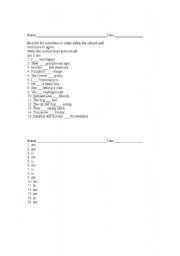 English Worksheet: Verb To be :Is Are AM