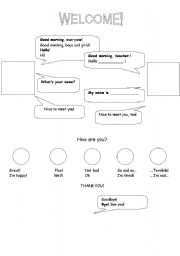 English worksheet: greetings