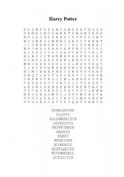 English Worksheet: Harry Potter and the Philosophers Stone wordsearch