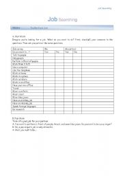 English worksheet: Job Searching