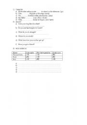 English worksheet: simple present