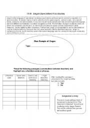 English Worksheet: Jargon